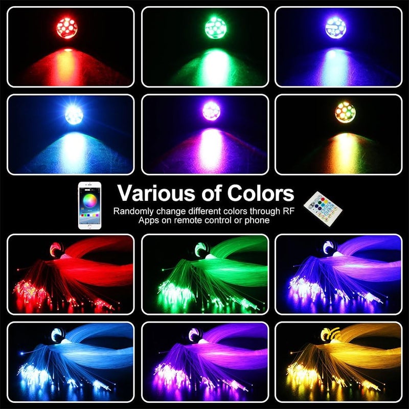 XAEIOW Meteor Twinkle 750 pcs 6.5ft Starlight Headliner Light,16W LED Star Ceiling Fiber Optic Light Kit APP/Remote Control for Car/Home/Party - Image 3